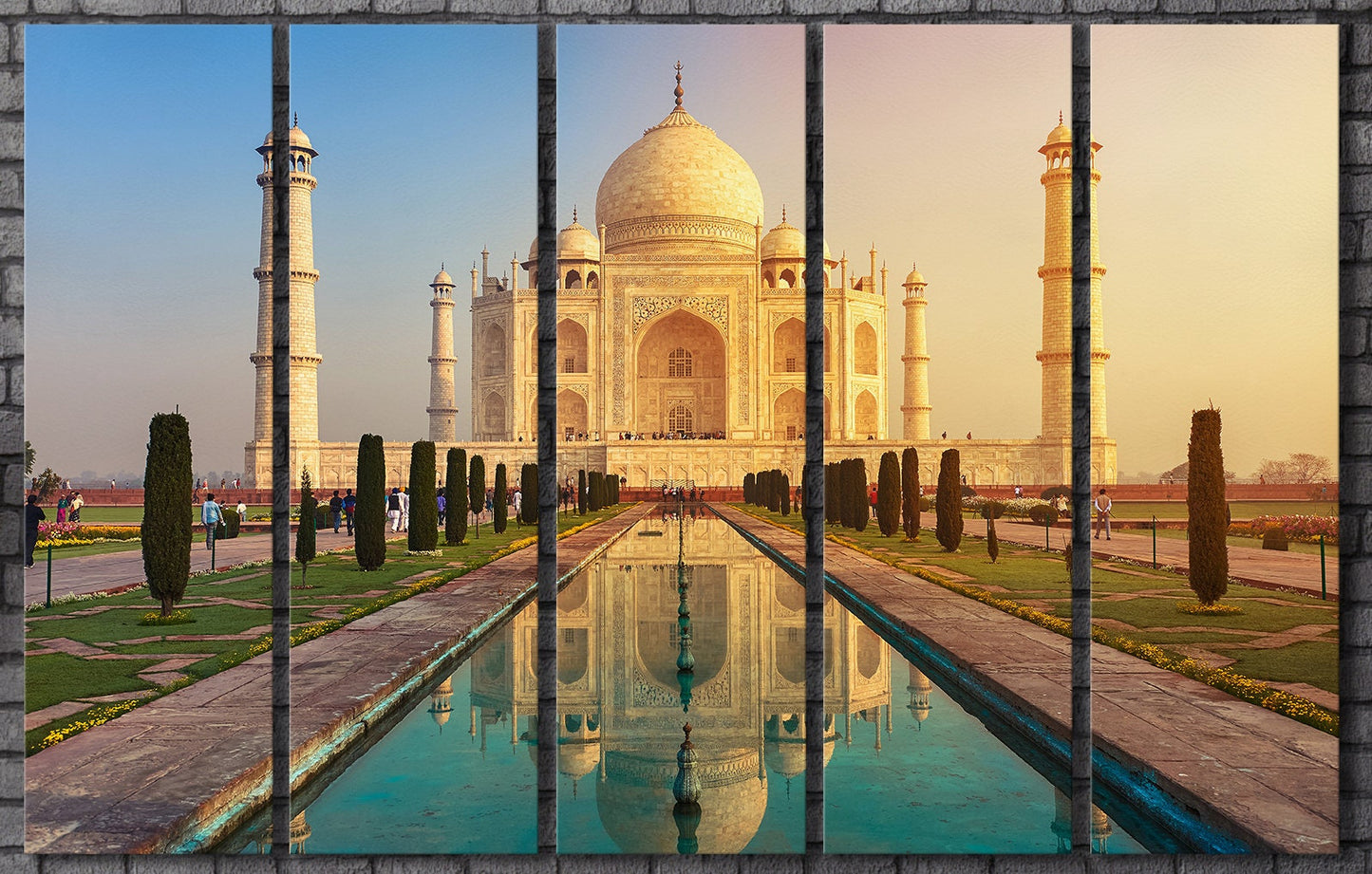Taj Mahal India Vegan Leather Wall Art Luxury Architecture Gallery Wrap Print