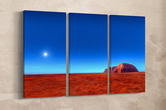 Uluru Ayers Rock Australia Canvas Eco Leather Print, Made in Italy!