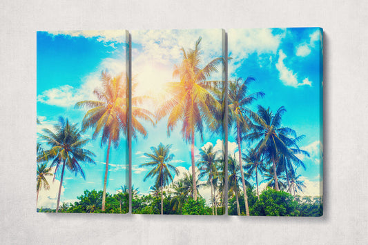 Palm trees wall art canvas print