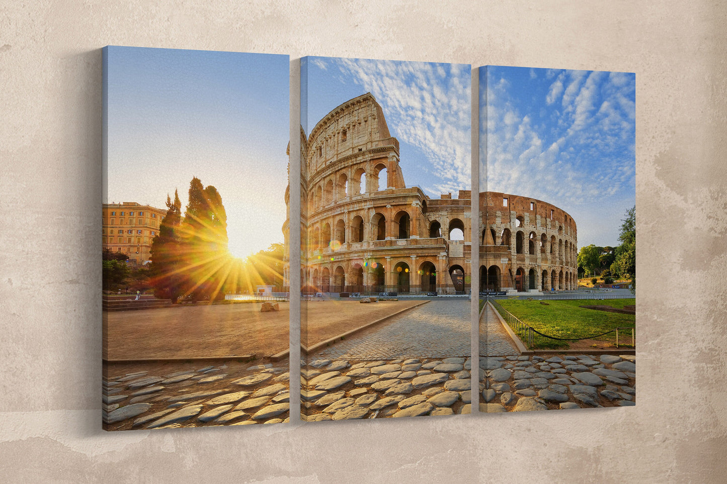 Rome Colosseum Canvas Eco Leather Print, Made in Italy!