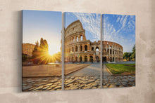 Laden Sie das Bild in den Galerie-Viewer, 3 Pieces Colosseum in Rome Framed Canvas Leather Print