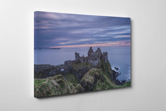 Dunluce Castle, Northern Ireland Framed Canvas Leather Print