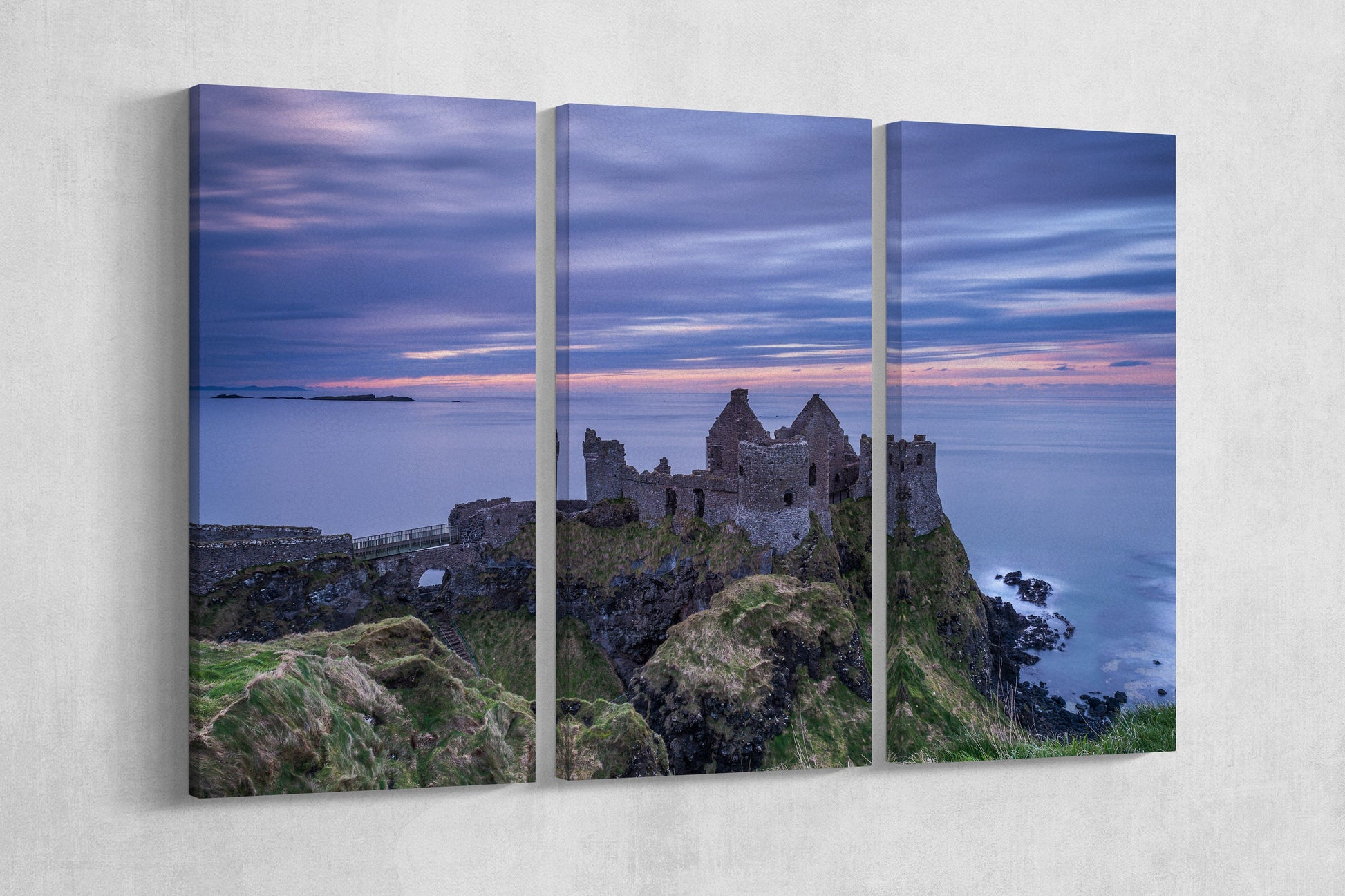 Dunluce Castle, Northern Ireland Framed Canvas Leather Print