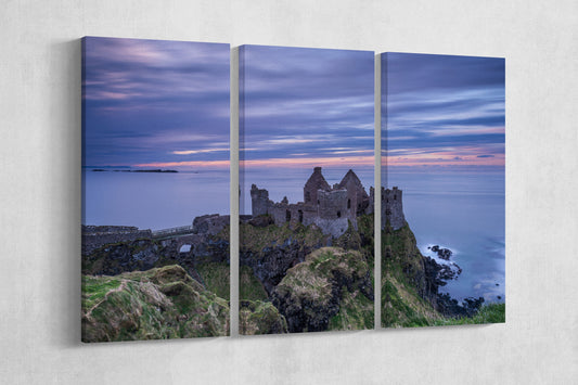 Dunluce Castle, Northern Ireland Framed Canvas Leather Print