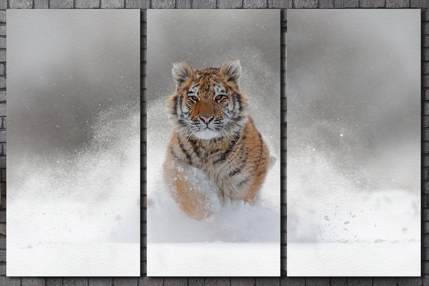Snow Tiger Majesty PETA Approved Faux Leather Canvas Wall Art