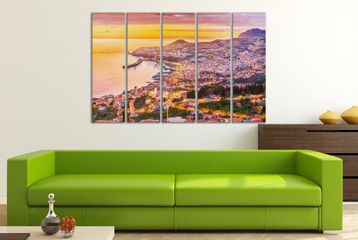 Funchal, Madeira framed canvas leather print