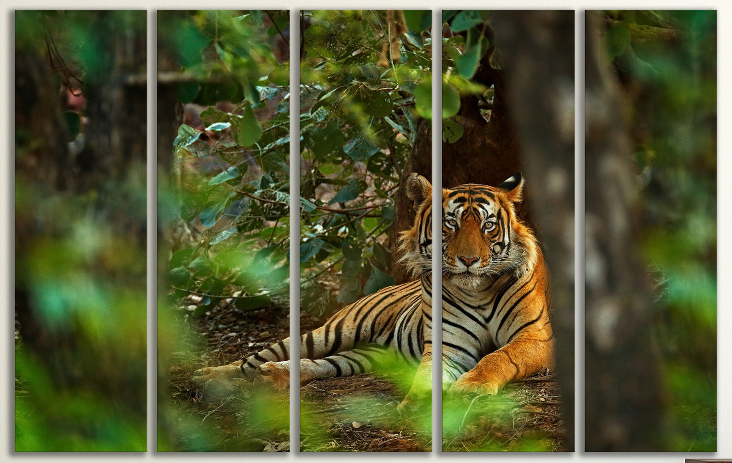 Regal Indian Tiger PETA Approved Faux Leather Canvas Wall Art