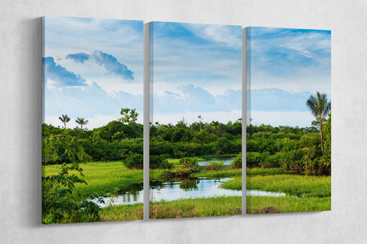 Amazon Wetland Rainforest Nature PETA Approved Eco Leather Multi Panel Wall Art