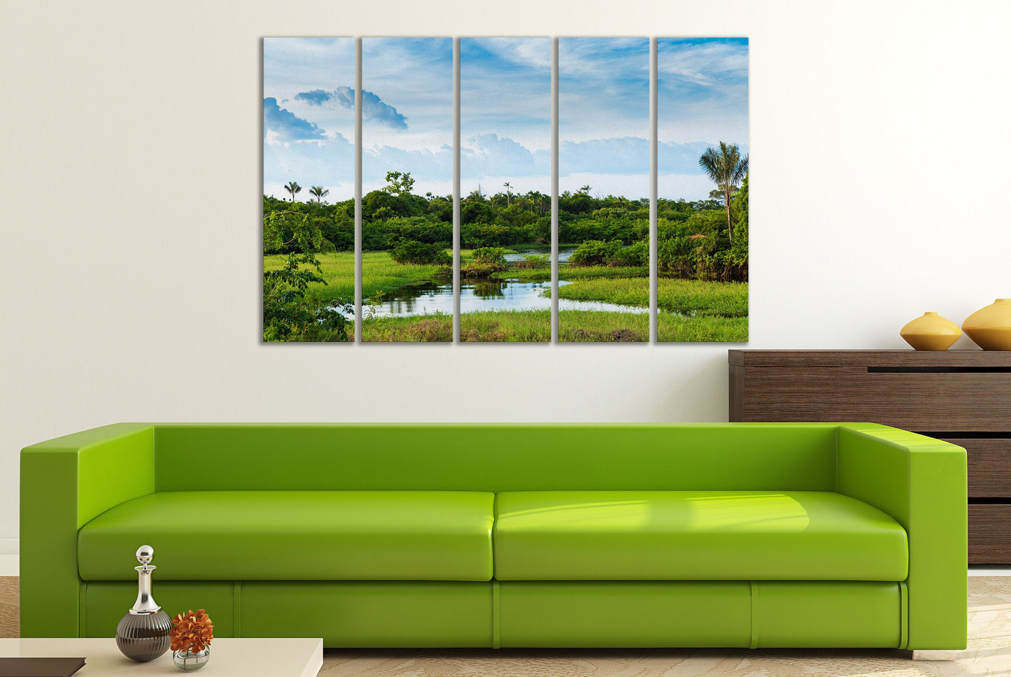 Amazon Wetland Rainforest Nature PETA Approved Eco Leather Multi Panel Wall Art