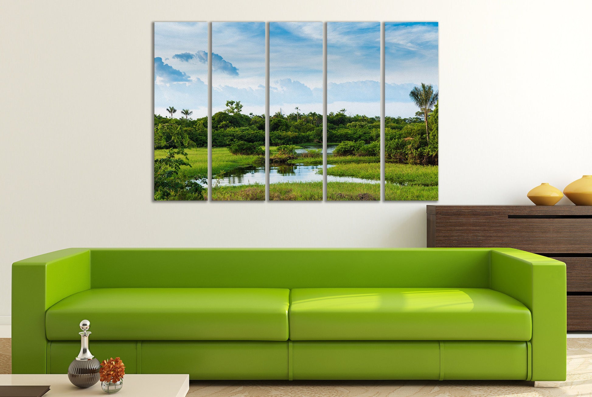 Amazon Wetland Rainforest Nature PETA Approved Eco Leather Multi Panel Wall Art