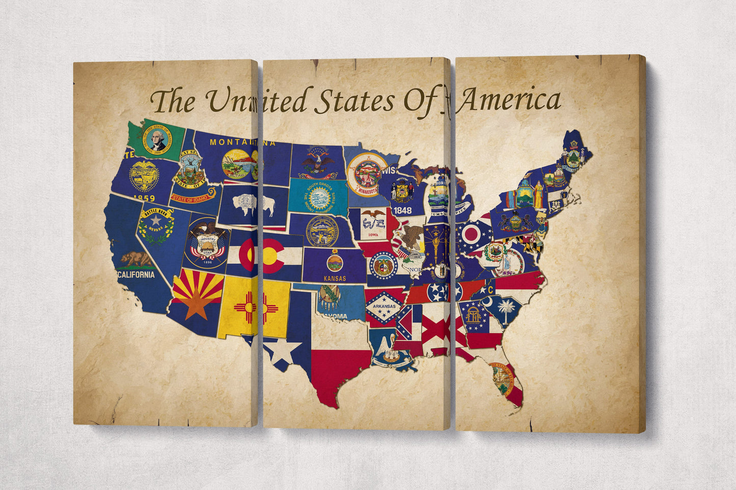 Push Pin The US Political Map Leather Print