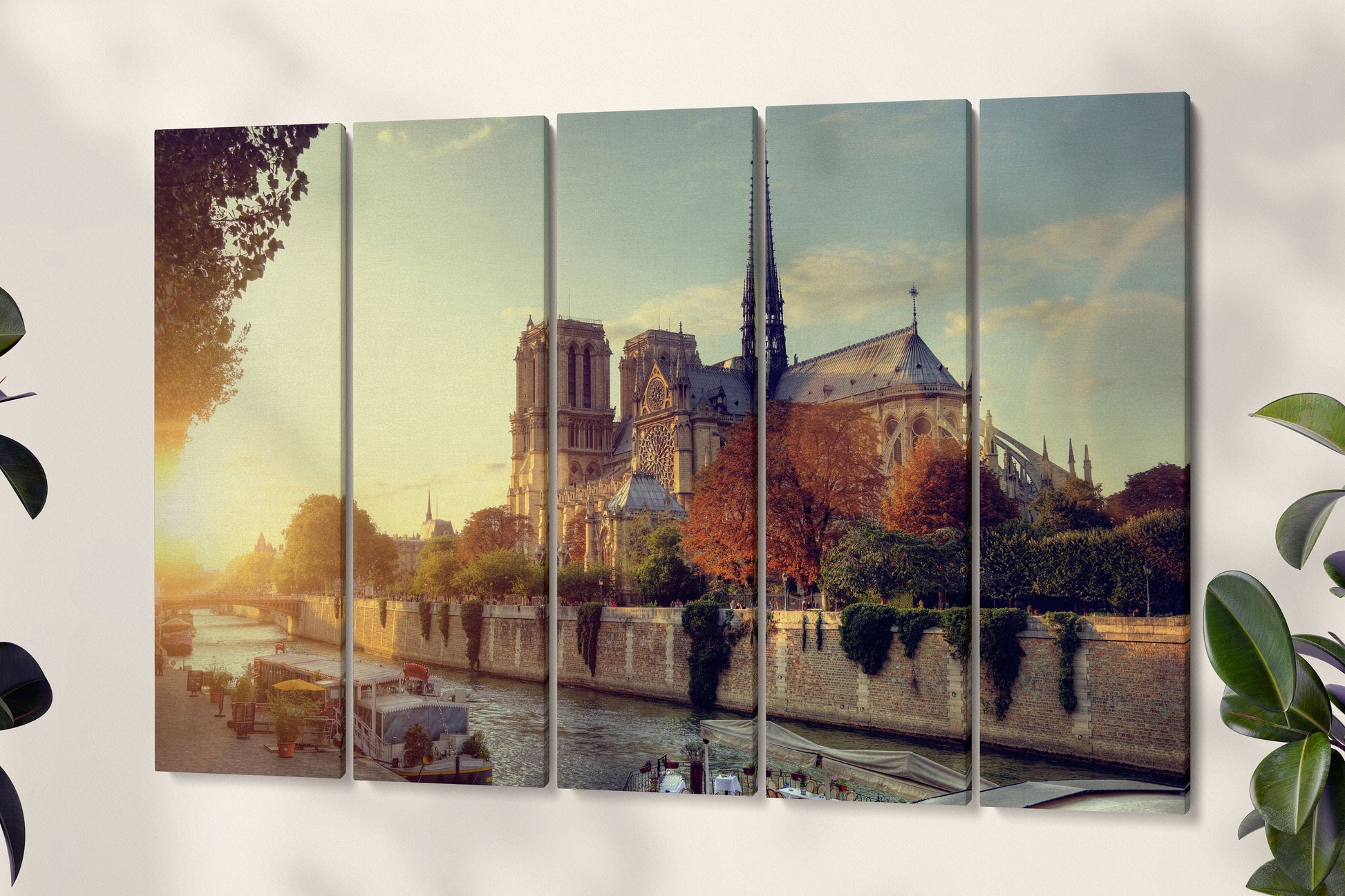 Notre-Dame Cathedral in Paris Sunrise Leather Print