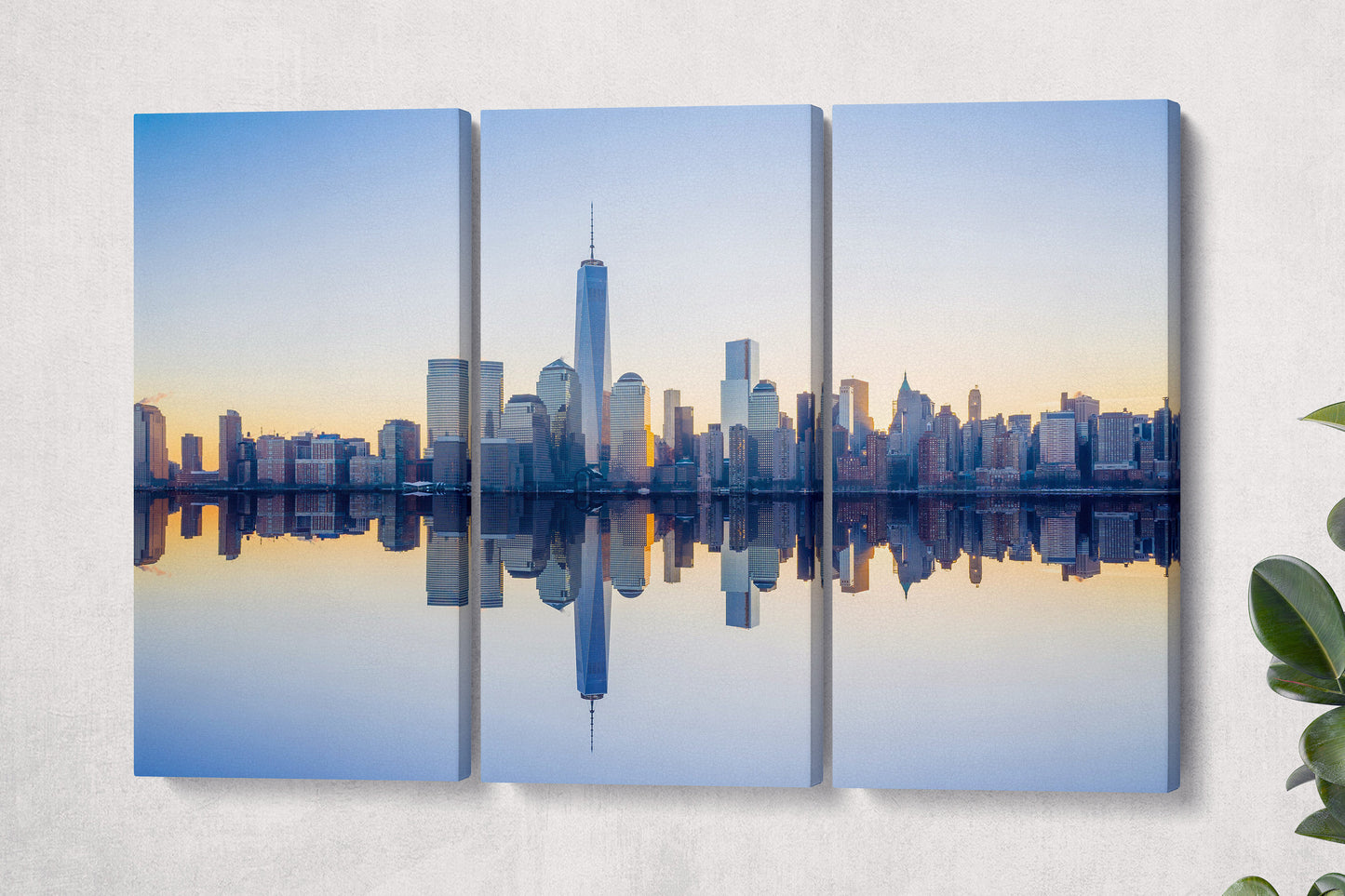 Manhattan NY Skyline PETA Vegan Leather Gallery Wrap Canvas Print