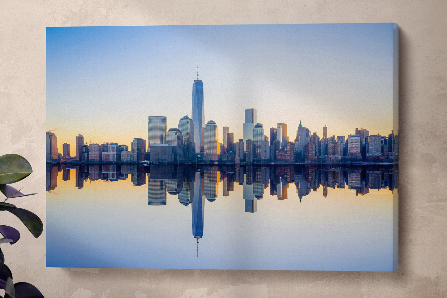 Manhattan NY Skyline PETA Vegan Leather Gallery Wrap Canvas Print