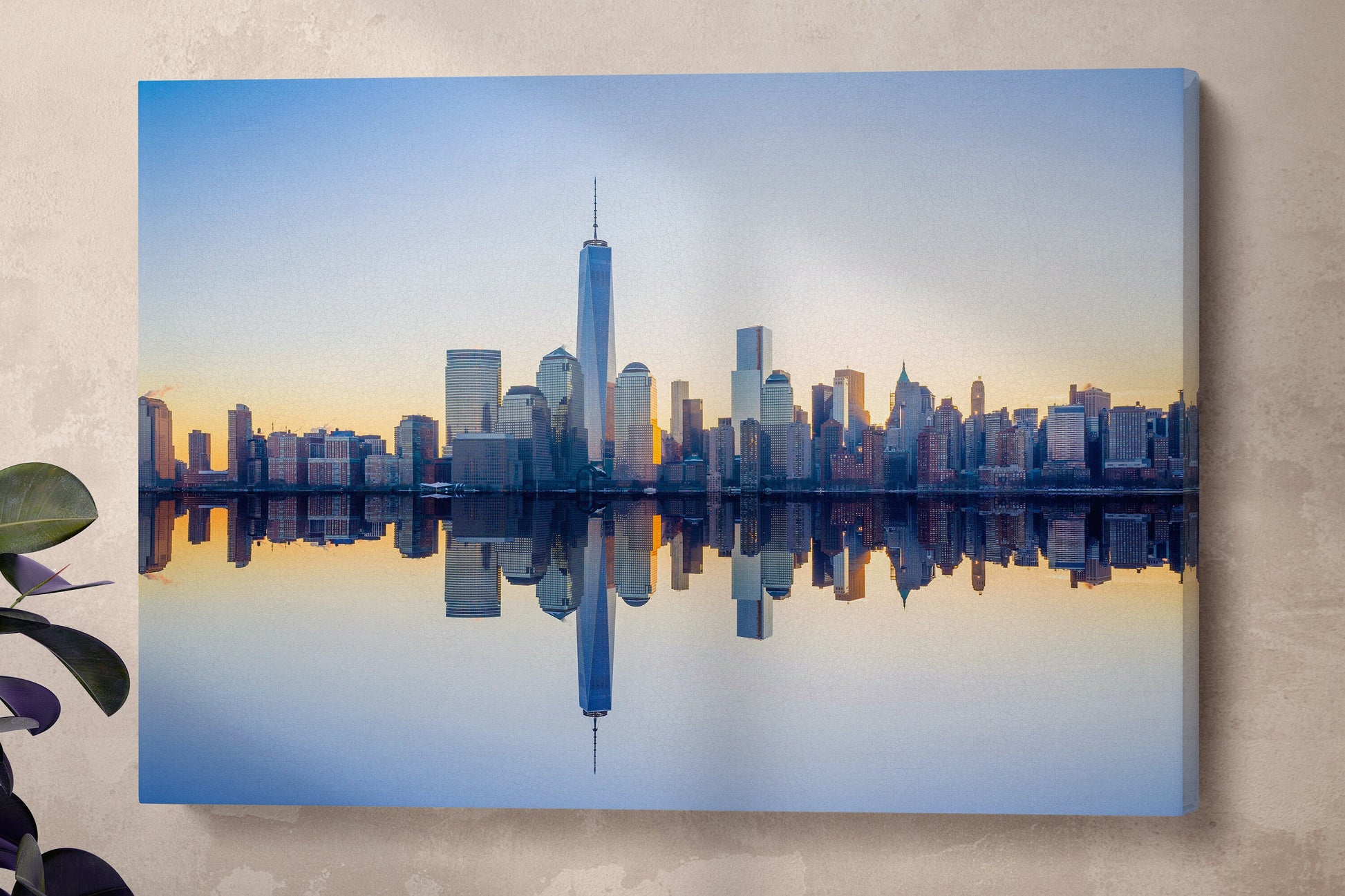 Manhattan NY Skyline PETA Vegan Leather Gallery Wrap Canvas Print