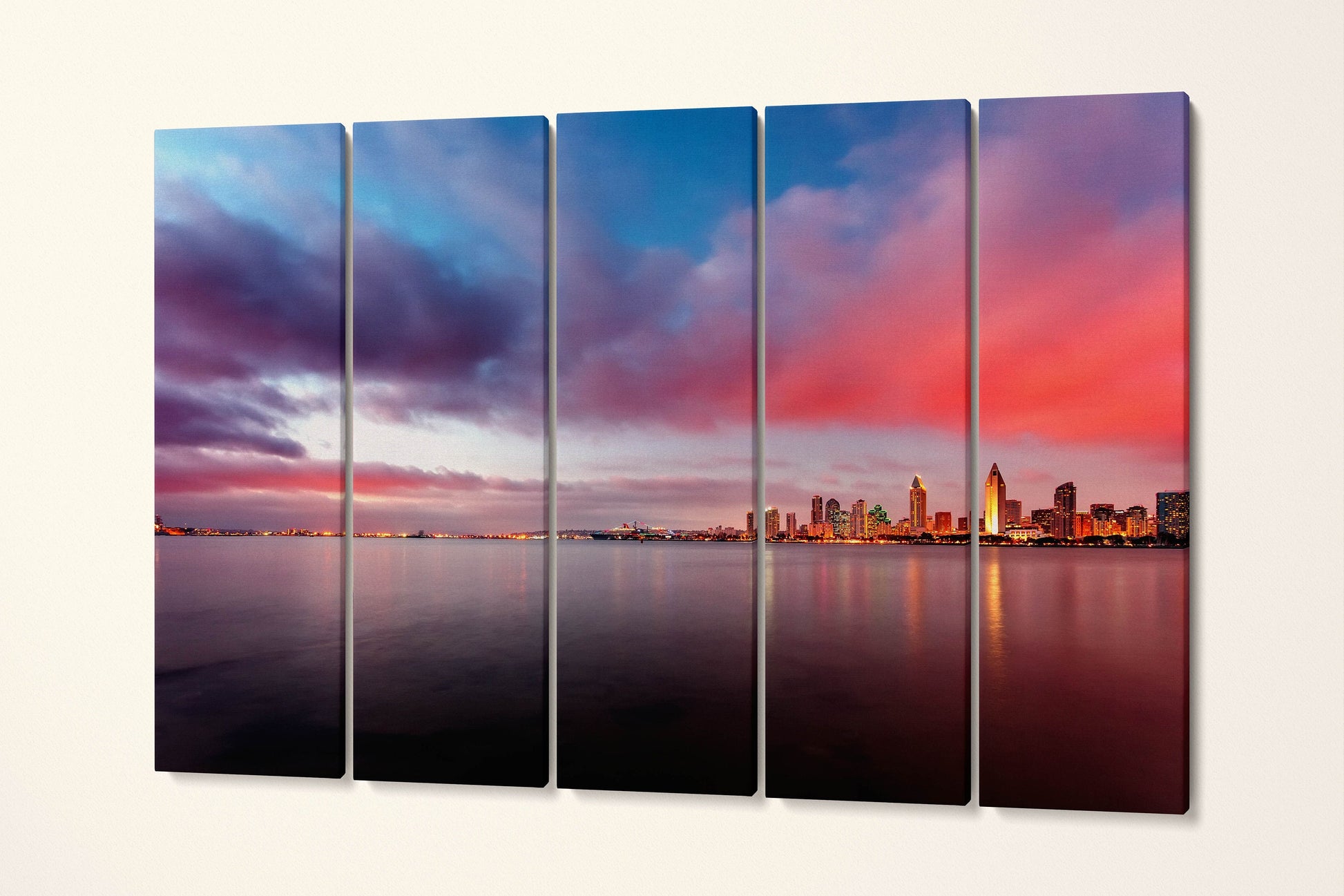 San Diego Eco Leather Wall Art Print US Coastal Skyline