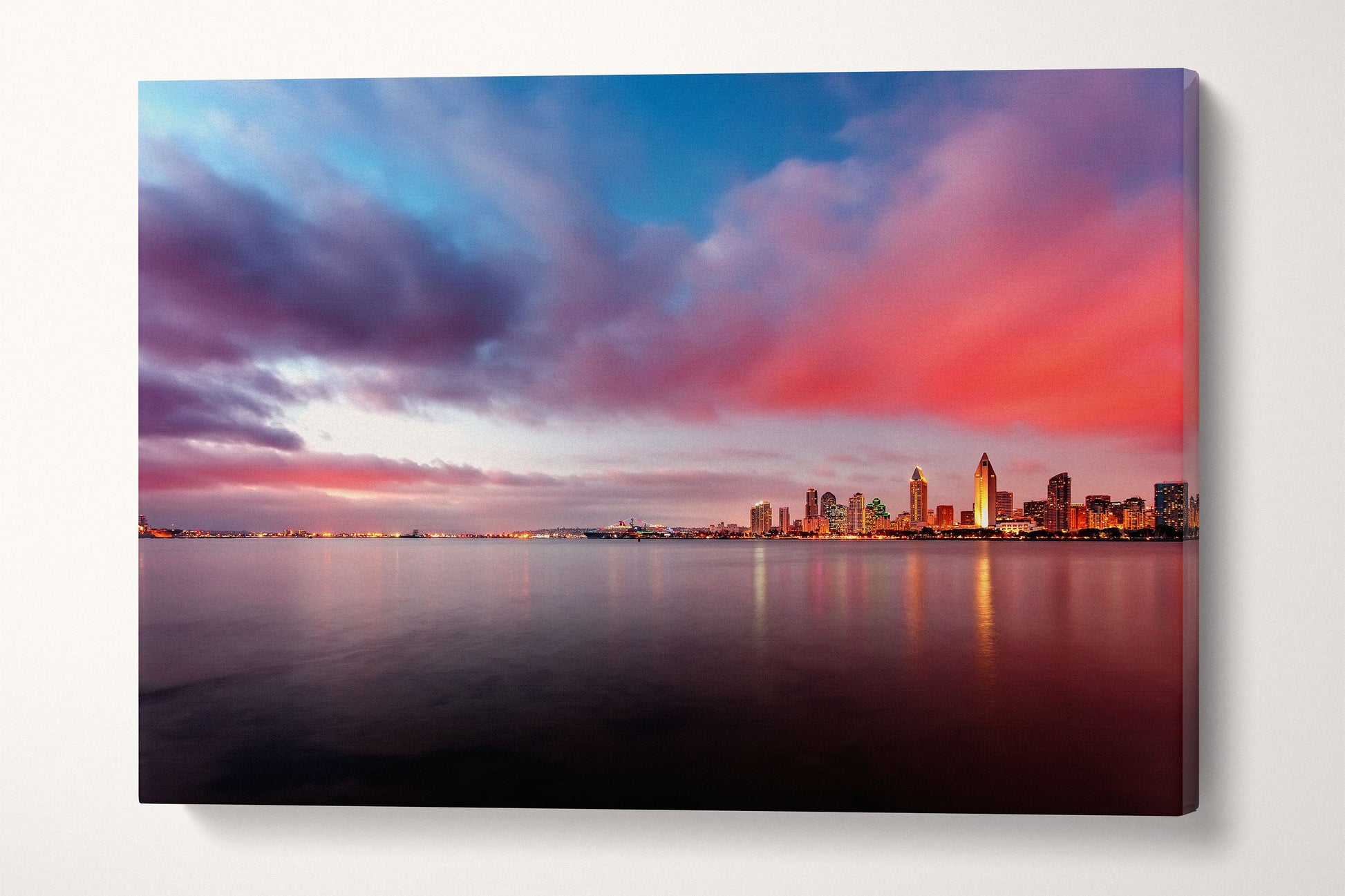 San Diego Eco Leather Wall Art Print US Coastal Skyline