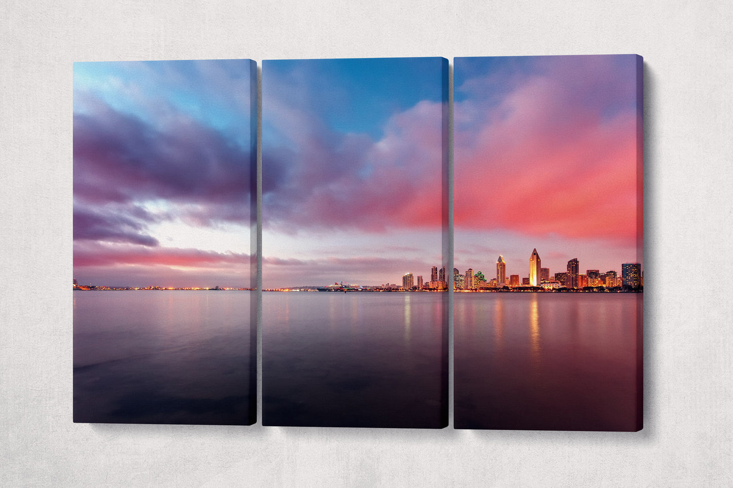 San Diego Eco Leather Wall Art Print US Coastal Skyline