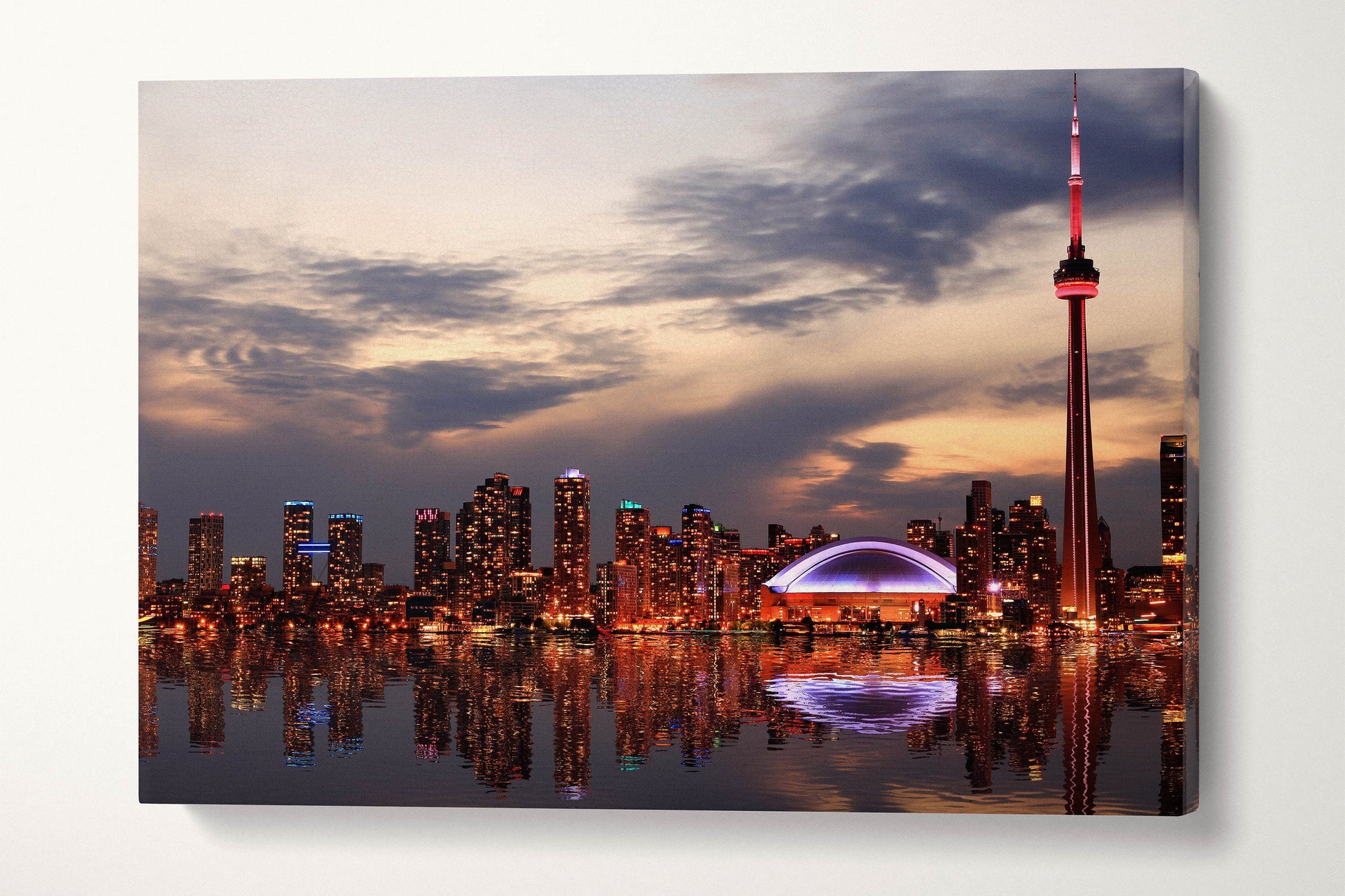 Toronto Skyline Wall Art Canvas Leather Print