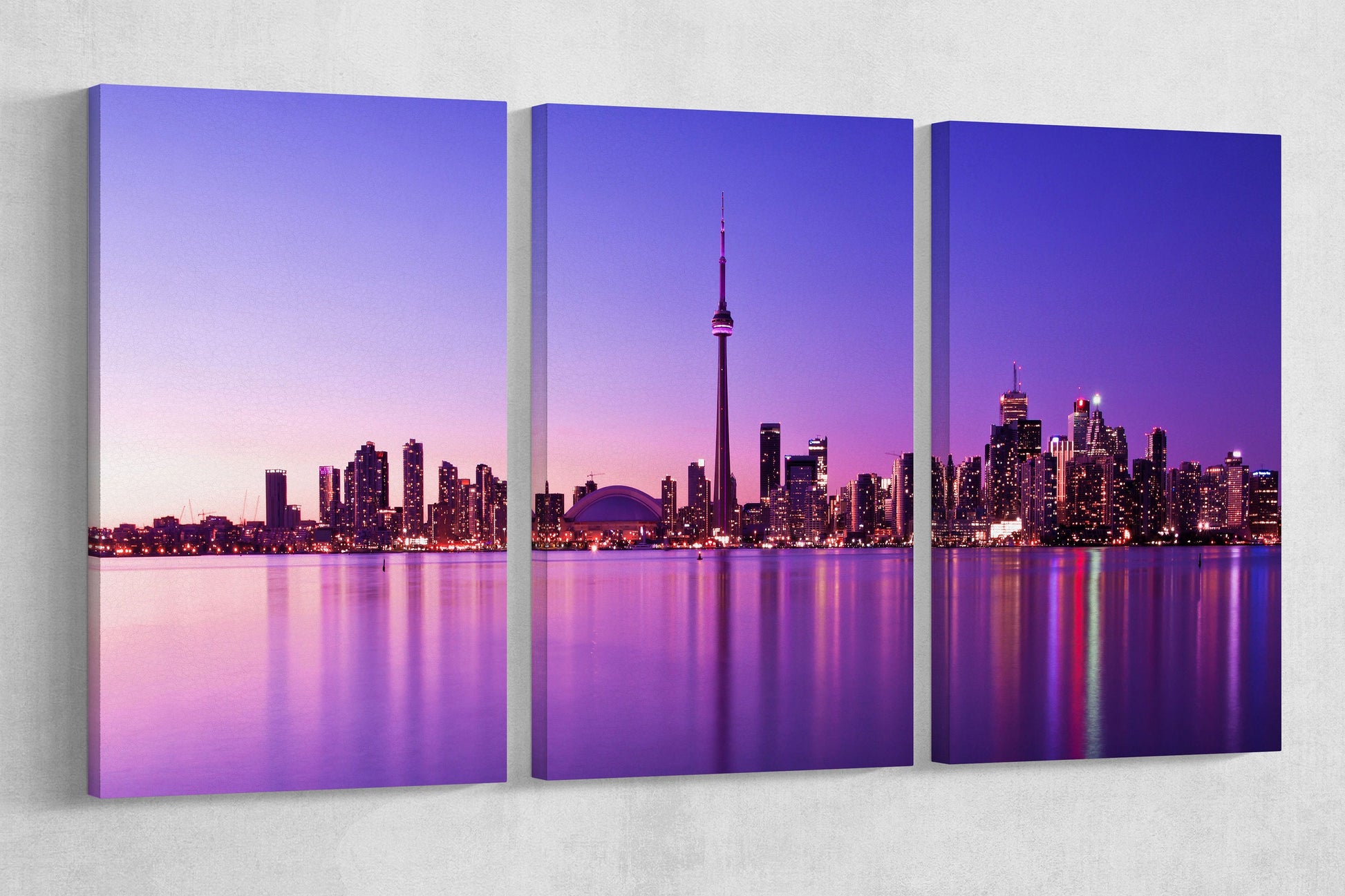 Toronto skyline canvas wall art leather print
