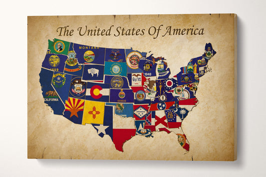 Push Pin The US Political Map Leather Print