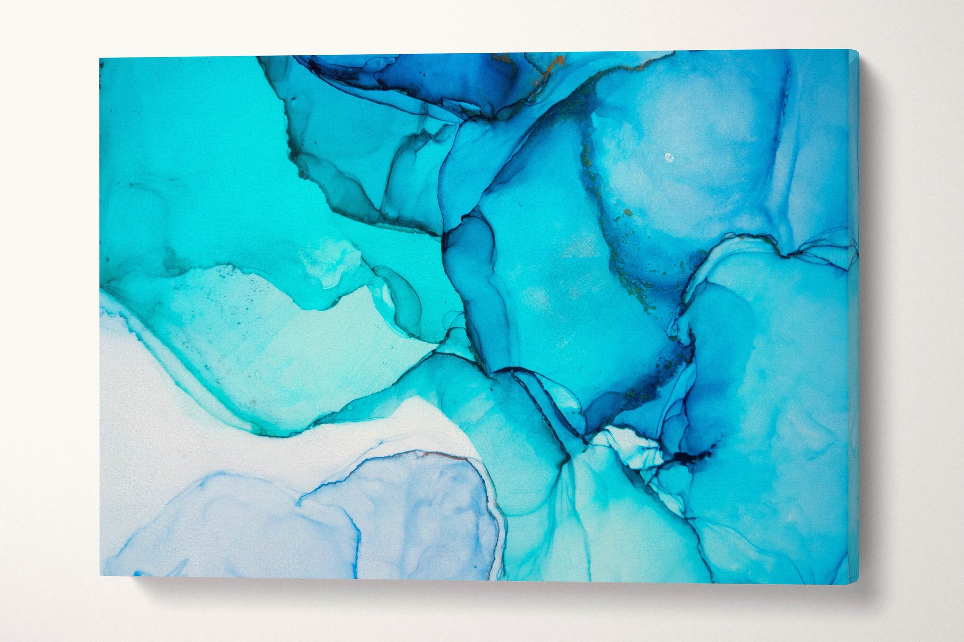 Baby Blue Marble PETA Approved Faux Leather Canvas Wall Art