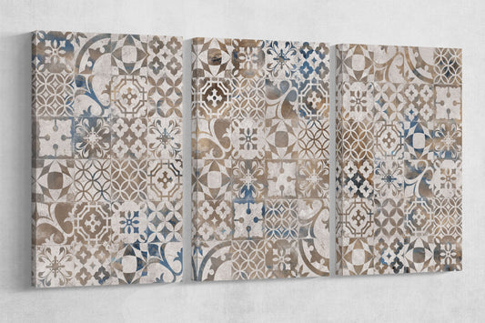 Oriental Mozaic Vintage wall art triptych