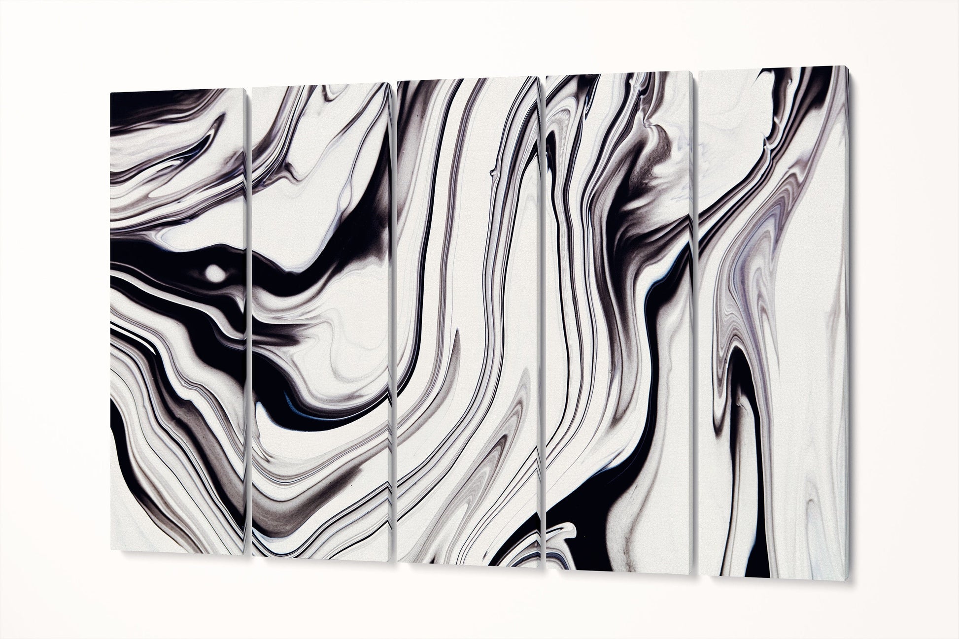 Black and white abstract art marble pattern framed canvas leather print | Large wall art | Large wall decor | Made in Italy | Home decor