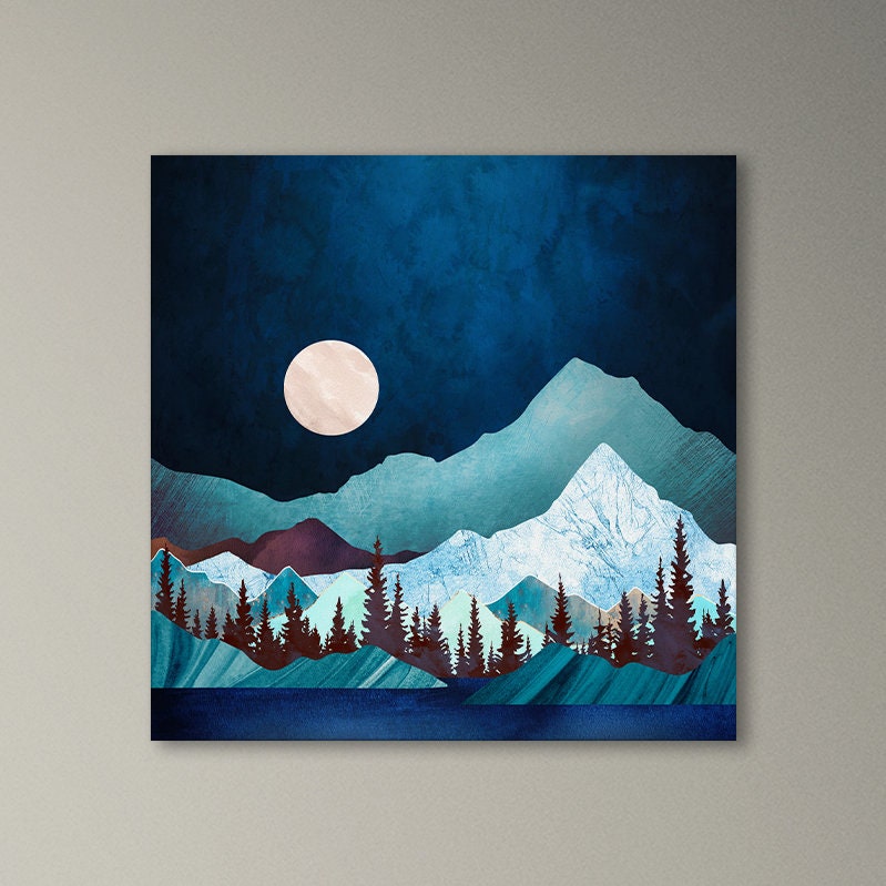 Moonlight Nordic Style Wall Art Framed Canvas Print