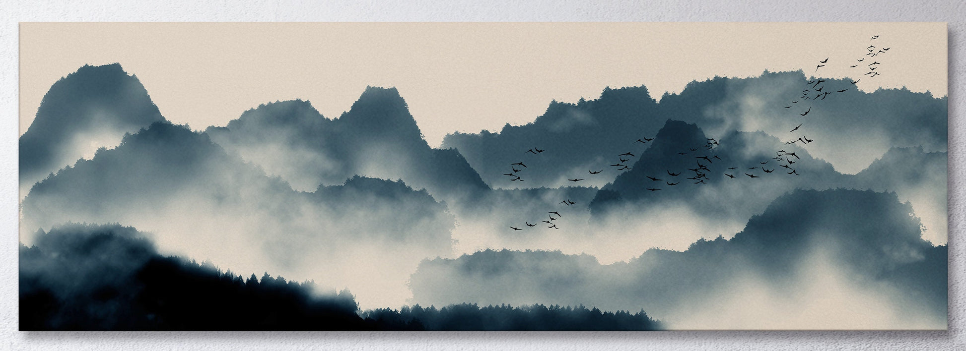 Japanese mountain landscape artwork wall art