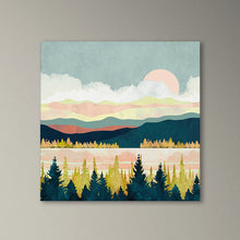 Charger l&#39;image dans la galerie, Golden Forest Nordic Style Wall Decor Framed Canvas Eco Leather Print