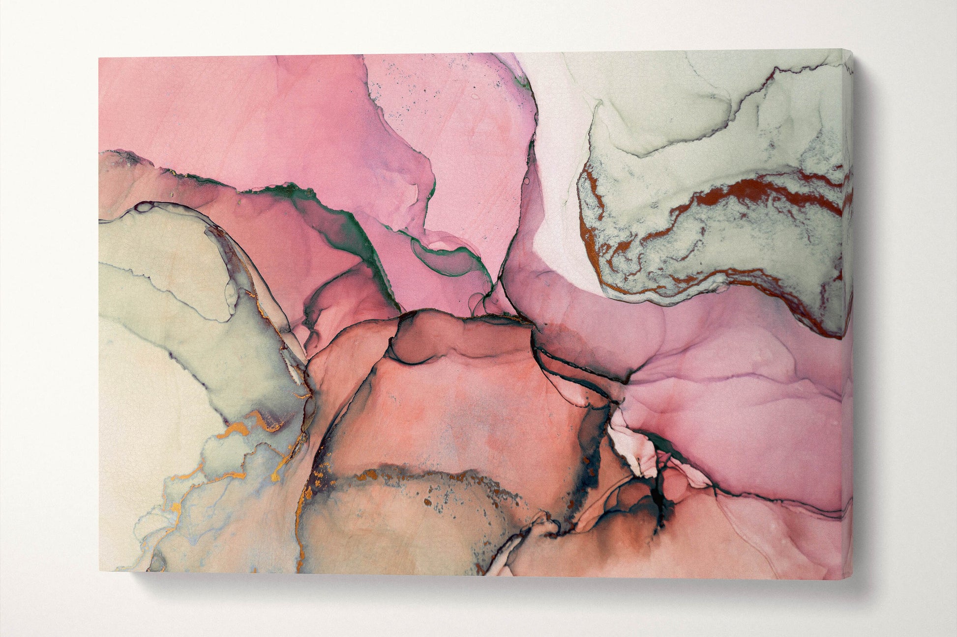 Pink Modern Wall Art Marble Pattern Canvas Leather Print