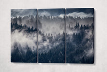 Charger l&#39;image dans la galerie, Misty Forest Framed Canvas Eco Leather Print, Made in Italy!