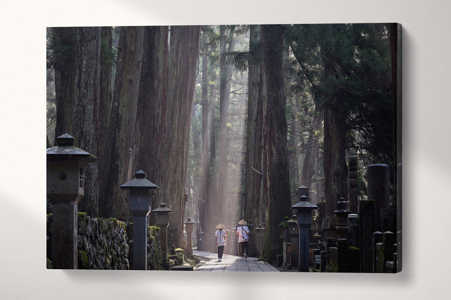 Koyasan Temple pathway canvas eco leather print wall