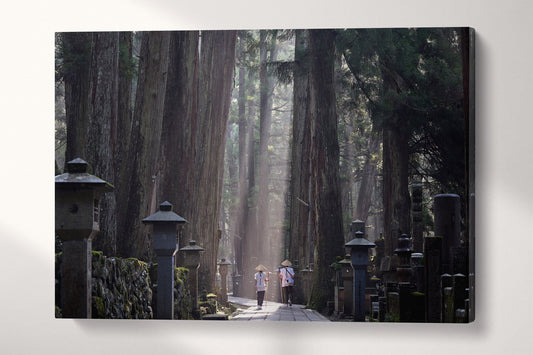 Koyasan Temple pathway canvas eco leather print wall