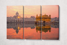 Load image into Gallery viewer, Golden Temple Sri Harmandir Sahib, Amritsar, Punjab, India at sunset canvas eco leather print