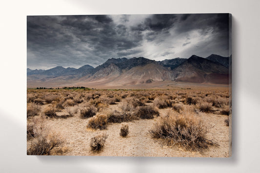 Dark Clouds Death Valley Wall Art Canvas Eco Leather Print, Made in Italy!