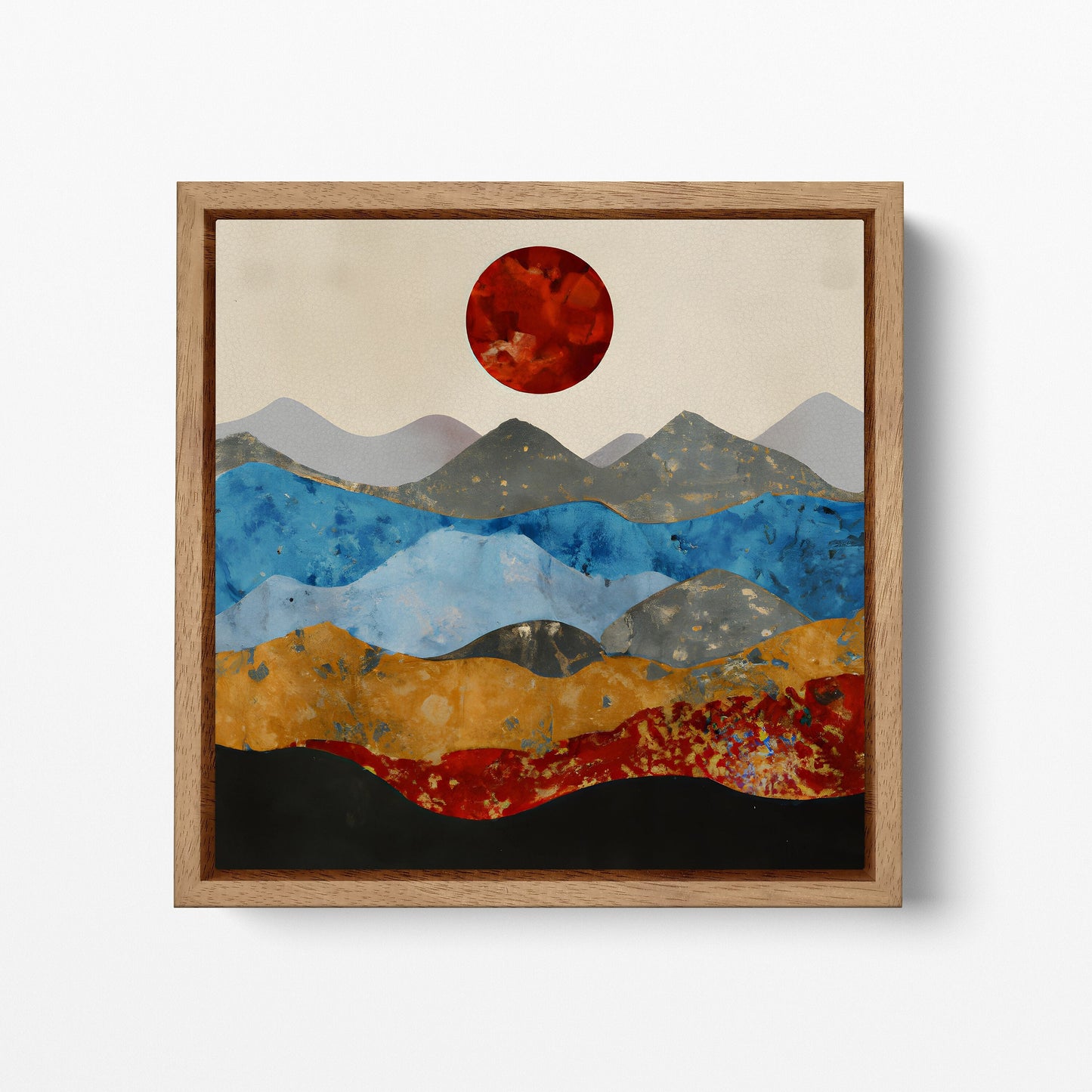 Nordic art wood frame canvas print
