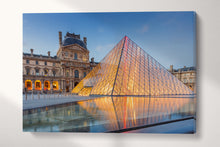 Carica l&#39;immagine nel visualizzatore di Gallery, 3 Panel Louvre Museum in Paris, France Framed Canvas Leather Print