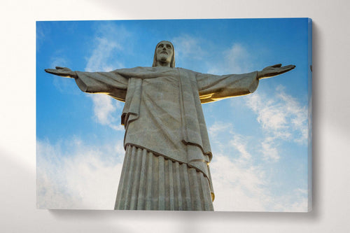 Christ the Redeemer Brazil Canvas Eco Leather Print, Made in Italy!