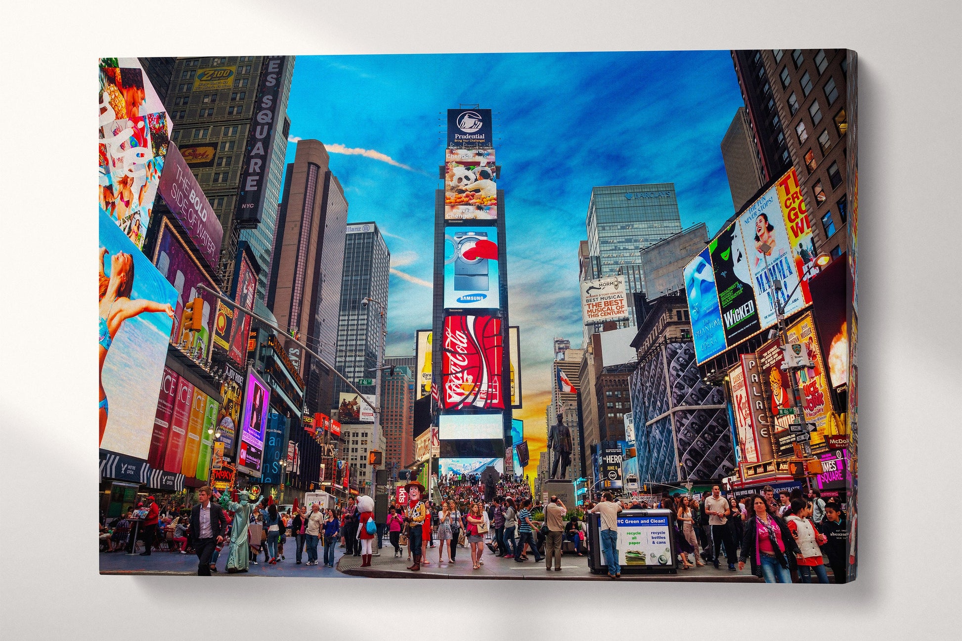 Times Square New York Canvas Eco Leather Print Single Panel