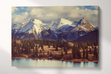 Load image into Gallery viewer, Needle Grenadier Colorado Mountains Canvas Eco Leather Print, Made in Italy!