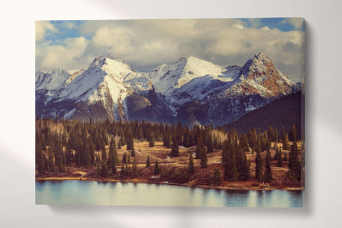 Needle Grenadier Colorado Mountains Canvas Eco Leather Print, Made in Italy!