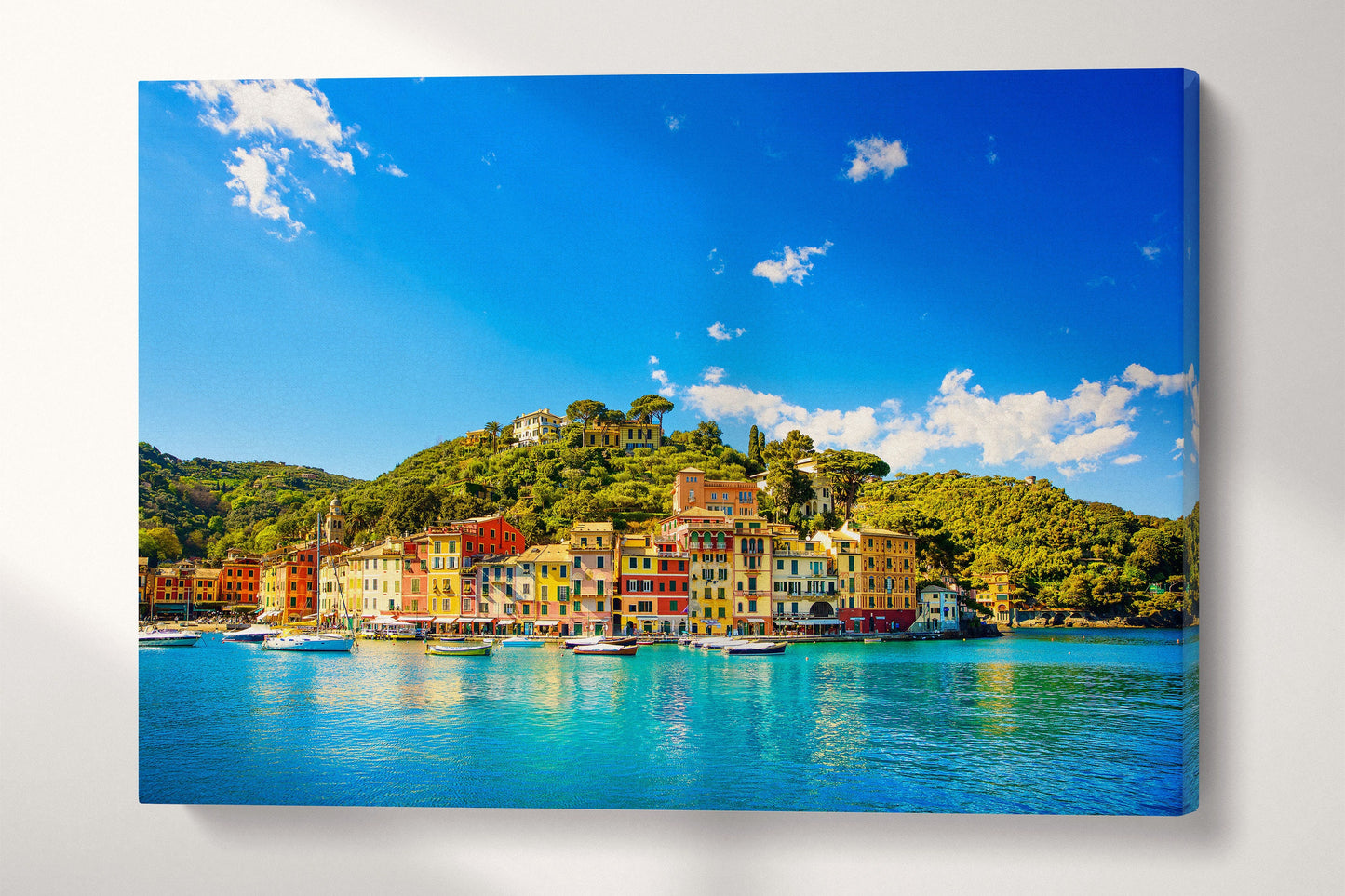 Portofino Genova Liguria Italy Canvas Eco Leather Print, Made in Italy!