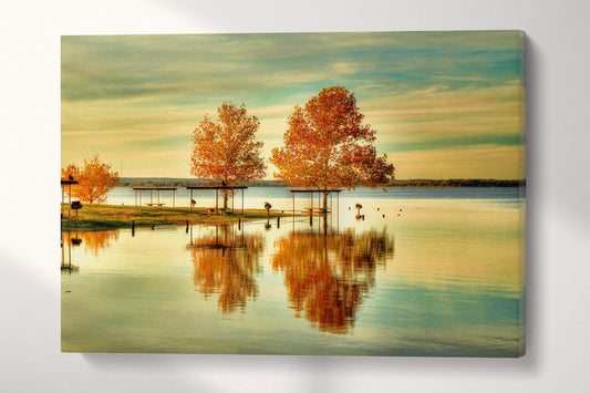 Lake Waco Texas Canvas Eco Leather Print, Made in Italy!