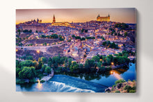 Load image into Gallery viewer, 3 Panel Toledo, Spain Framed Canvas Leather Print