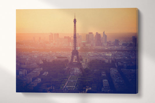 Tour Eiffel Vintage Filter Canvas Eco Leather Print, Made in Italy!