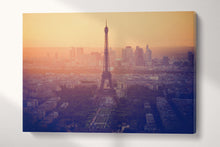 Charger l&#39;image dans la galerie, 3 Panel Tour Eiffel Vintage Filter Framed Canvas Leather Print