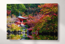 Load image into Gallery viewer, 3 Panel Daigoji Temple, Kyoto, Japan Framed Canvas Leather Print