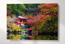 Carica l&#39;immagine nel visualizzatore di Gallery, 3 Panel Daigoji Temple, Kyoto, Japan Framed Canvas Leather Print